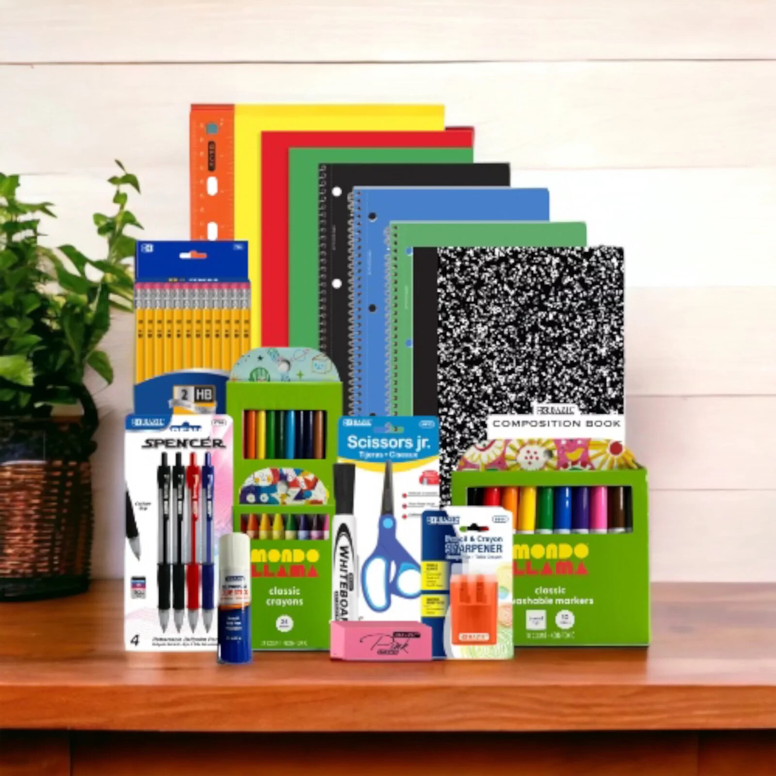 School Supplies Bundle Notebooks Markers Crayons Glue Pens pencils Sharpener NEW