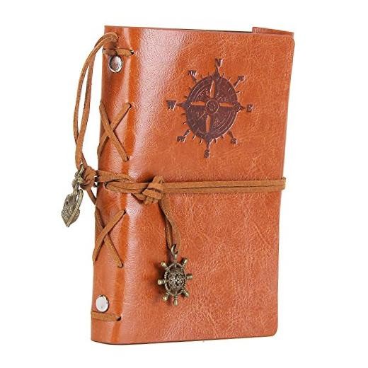 Leather Writing Journal Notebook, 5 Inches Vintage Nautical 5 inches Brown