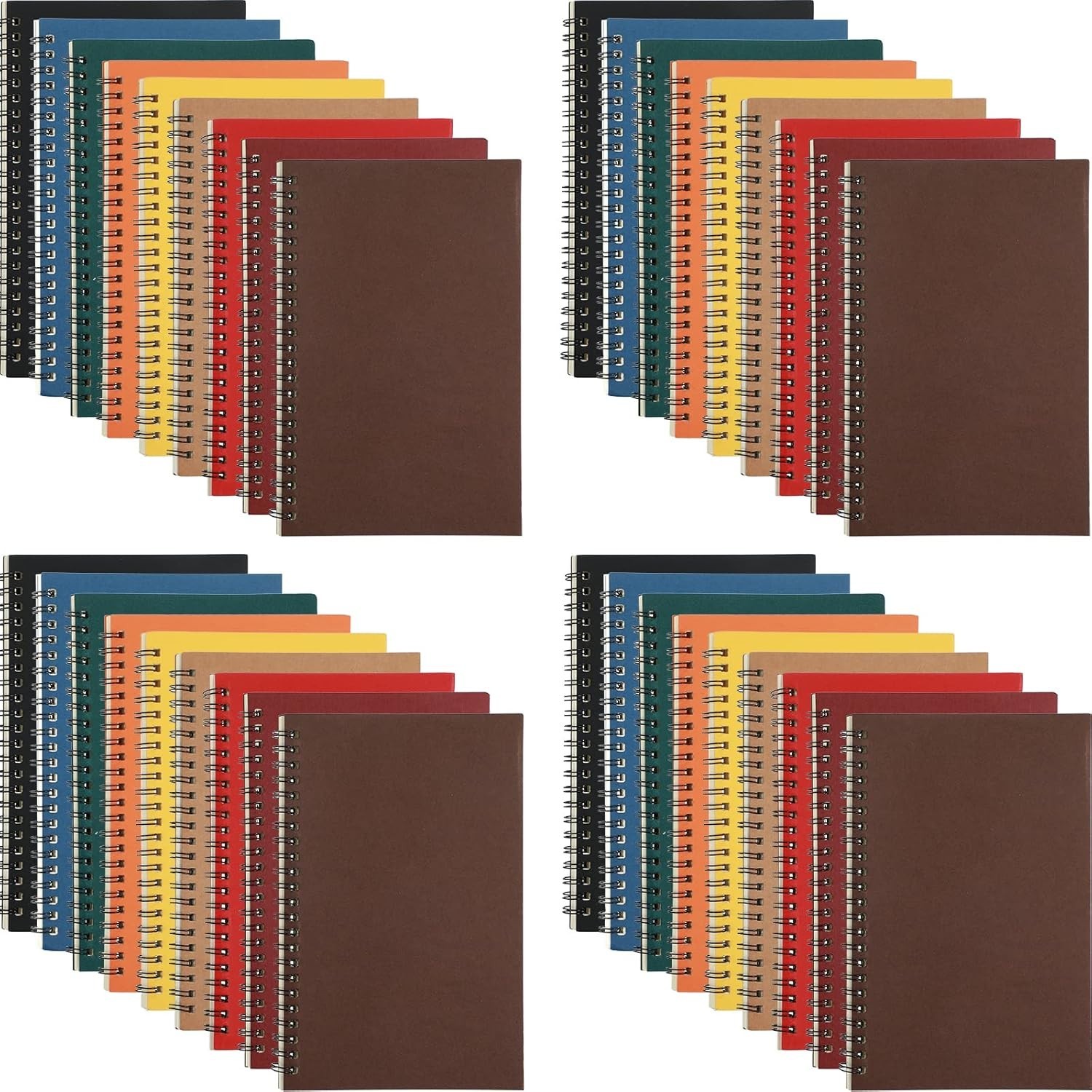 36 Pcs Multi Color A5 Spiral Notebooks Bulk Set for Students