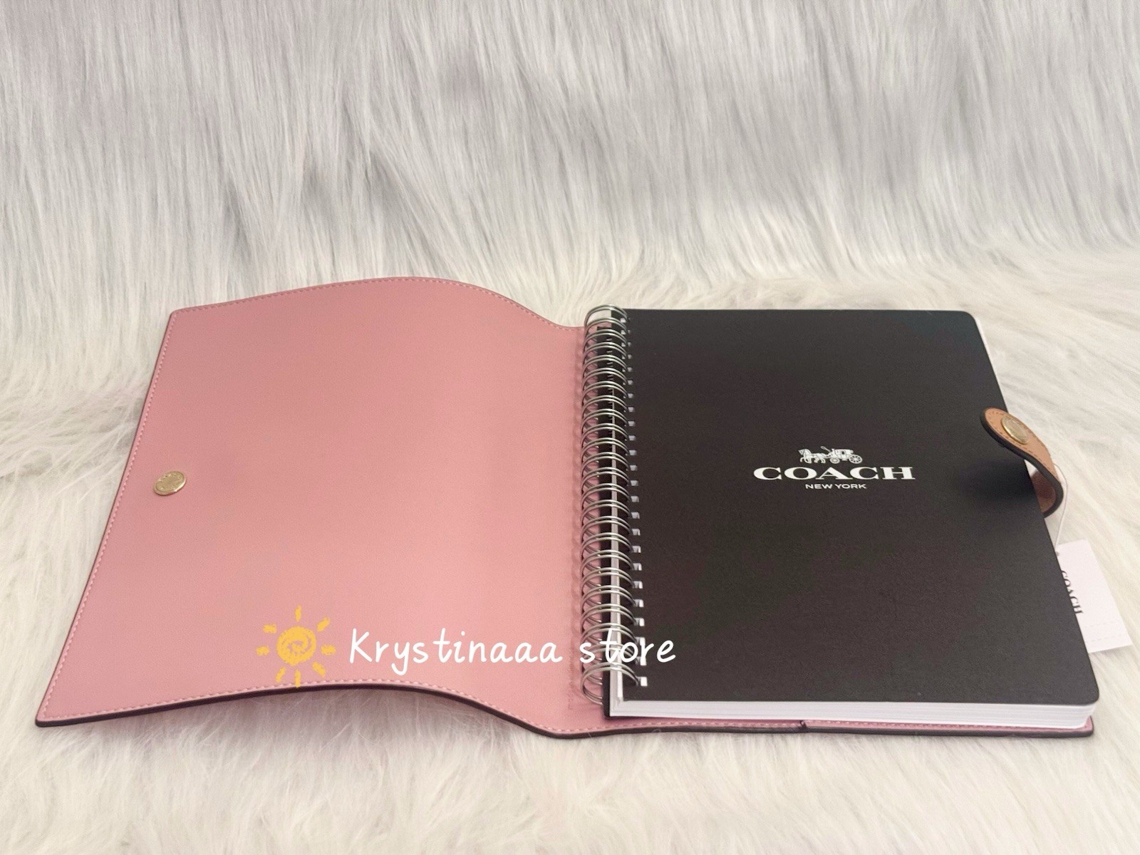 Coach Notebook in Signature Canvas 2026 New Release Powder Pink Color