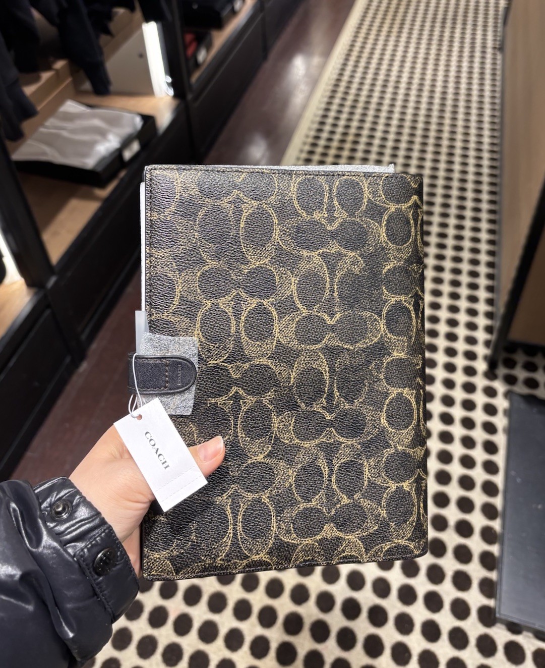 NWT Coach Notebook In Signature Canvas Gold/Brown CDX99